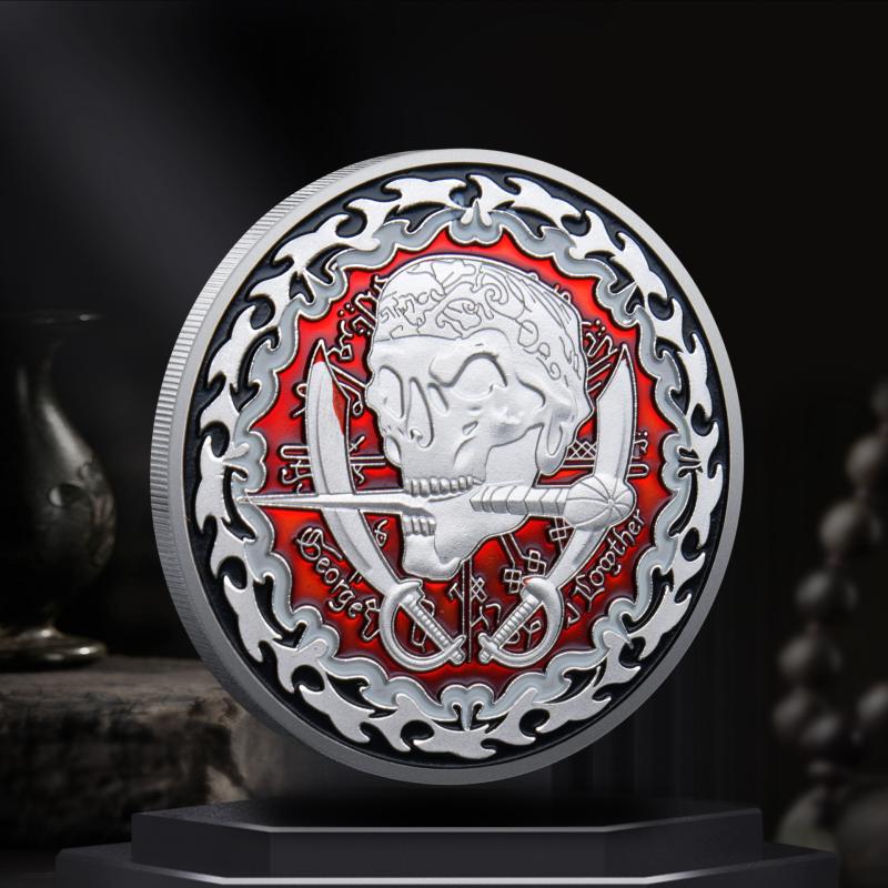 Pirate Skull Commemorative Coin Pirate Ship Foreign Trade Souvenir Coin Commemorative Medal