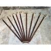 LOT of 9 Antik Pirinç Yürüme Bastonu Ahşap Baston Pirinç Kolu Topuzu Hediye