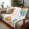 Abstract Boho Blob Line Cartoon Anime Print Flannel Blanket Soft Warm Throw for Kids Bedroom Sofa Christmas Office Car