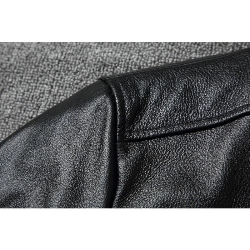 Tamanho chinês jaqueta de couro genuíno de vaca masculina casaco de beisebol de couro acolchoado masculino gola fina jaqueta curta tamanho grande casaco primavera outono