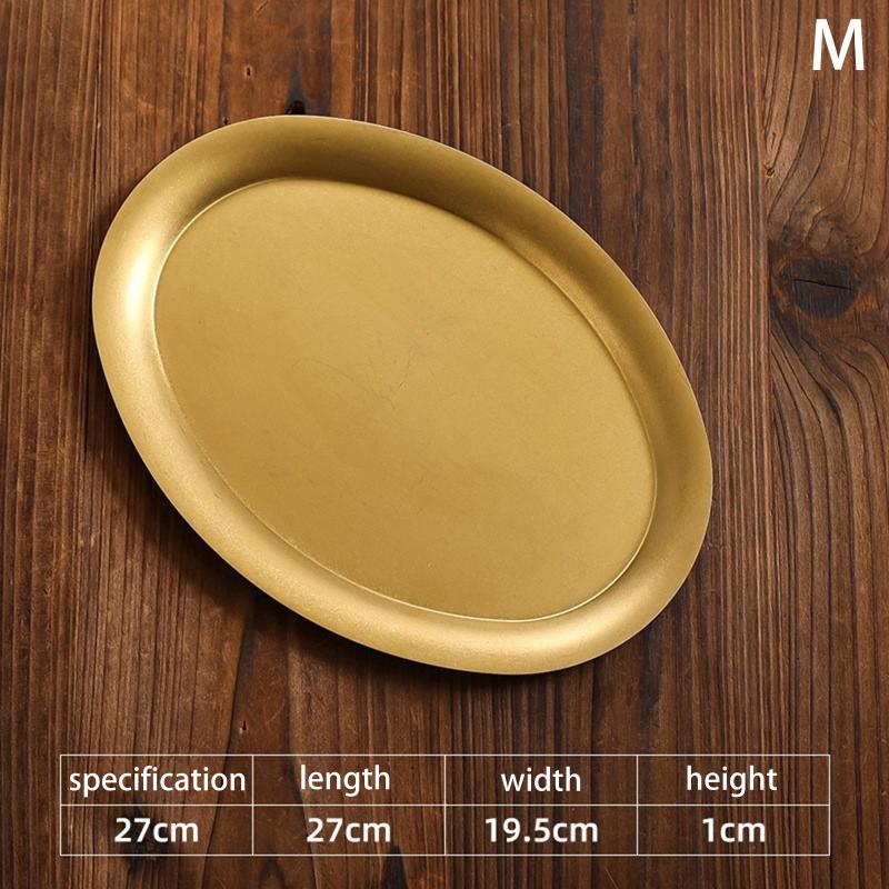 Stainless Steel Oval Vegetable Dish Food Grade Undivided Serving Plate for Curry Salad Home Use