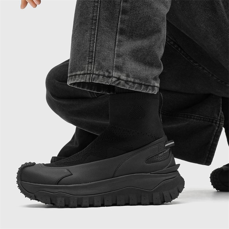 Autumn New Men'S Boots American Lazy Mesh Functional Wind One-Pedal Short Boots Outdoor Shoes Sports And Leisure High-Top Boots