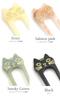 VINGTAINE Cat Motif Cat Hair Two-Pronged Hairpin, Marble, Two-Prong Accessory, H7530-IV-Ivory