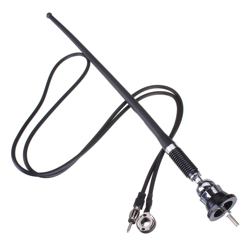 Car Roof Radio Antenna 17inch Car Radio Aerial AM-FM Rubber Antenna 51in Cable Flexible Roof Mount Signal Aerial for Car Vehicle