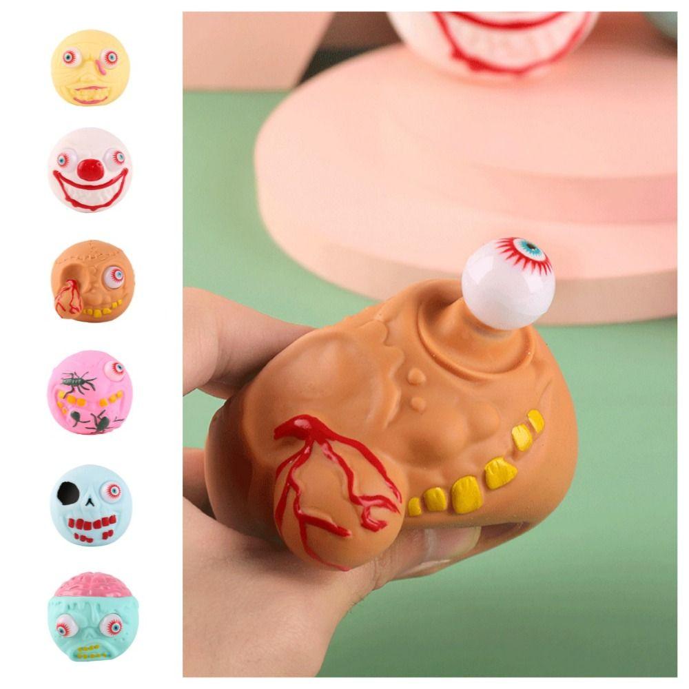 

Soft Eye-popping Skull Toys Slow Rebound Halloween Prank Toy Elastic Squeeze Fidget Toys Adult F