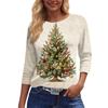 Women's Fashion Casual Round Neck 3/4 Sleeve Loose Printed T-Shirt Ladies Top