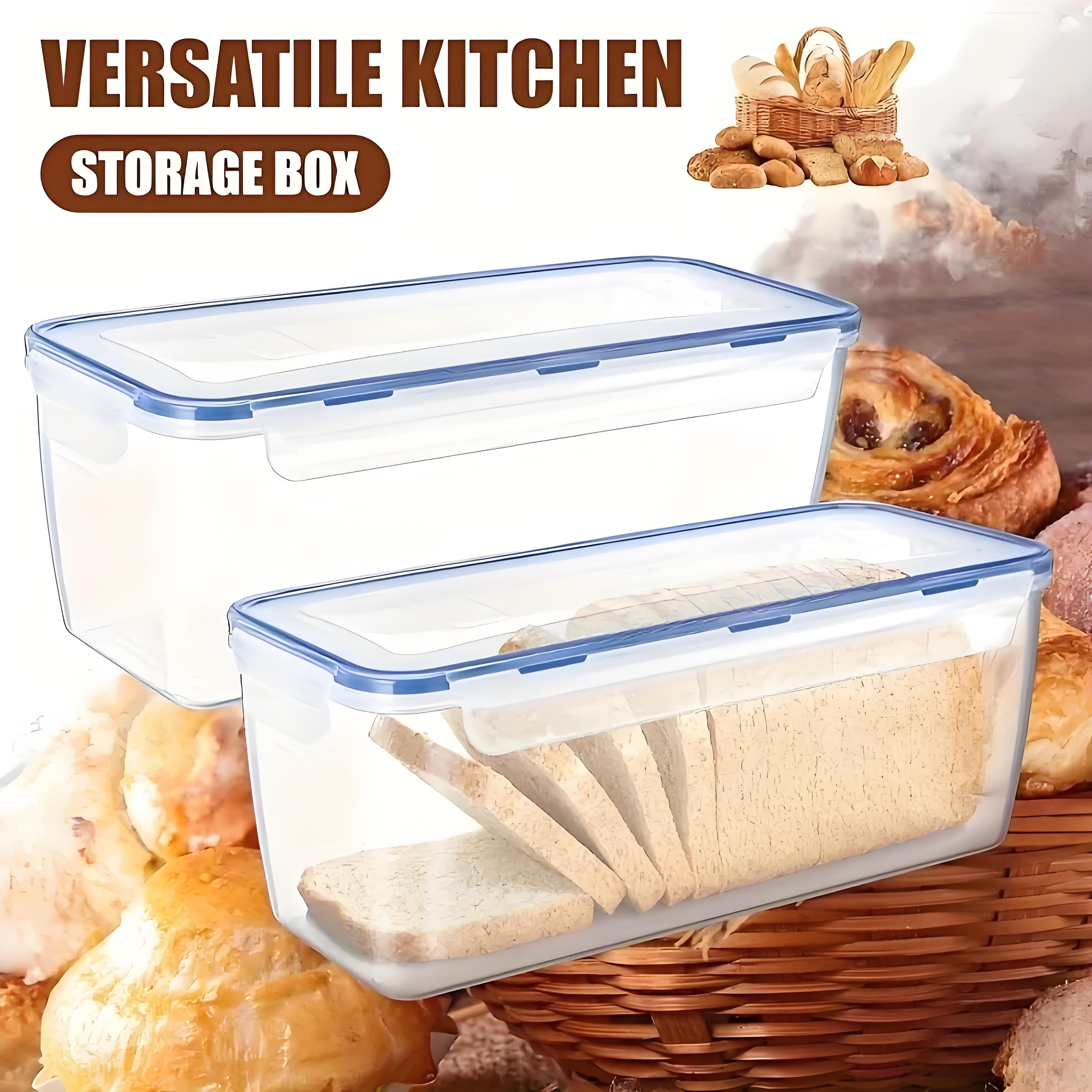 

Airtight Bread Keeper Container | Lock Freshness for Sandwich & Loaf Bread | Space-Saving Kitchen Pantry Organizer with Lid чистий
