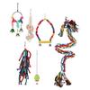 6pcs Small Bird Swing Toys Safe Multifunctional Parrots Chewing Hanging Toys for Parakeets Cockatiel Conure