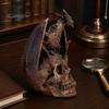 Resin Animal Sculpture Flying Dragon Skull Statue, On Human Figurine, Decorative Figurine Halloween Abstract Sculpture, Gothic Garden Decor