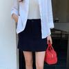 Saidi Corduroy Retro A-Line Skirt - Korean Style, Slim Fit, High-Waisted, Autumn/Winter 2025 Collection.