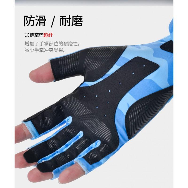 Fischerhandschuhe Herren Halbfinger Sonnenschutz Atmungsaktiv Rutschfest Angeln Kajakfahren