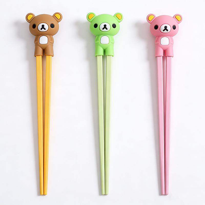 1pc Cute Bear Training Chopsticks for Kids Aids Sushi Sticks Children Chopsticks for Children Learner Helper Kids Favors KZ007