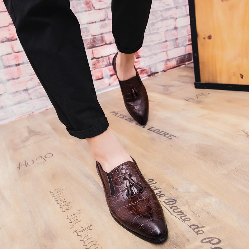 Dress Shoes Man Tassel Loafers Leather Business Suit Shoes Pointed Toe Formal Oxfords Man Wedding Shoe Moccasins For Men 833