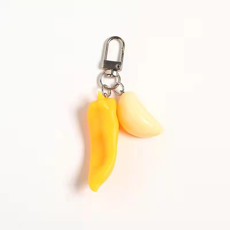 Realistischer Roter und Grüner Paprika Schlüsselanhänger Kreativer Gemüsebeutel Anhänger