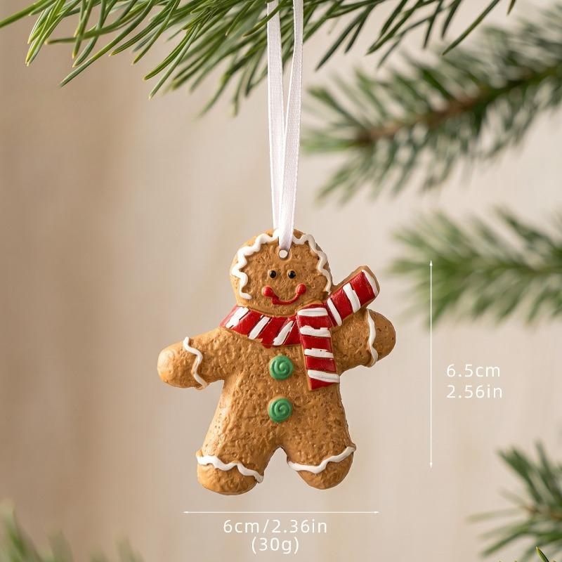 New Christmas Tree Ornaments Pendant Garland Gingerbread House DIY Christmas Pendant, Resin Gingerbread Man Pendant