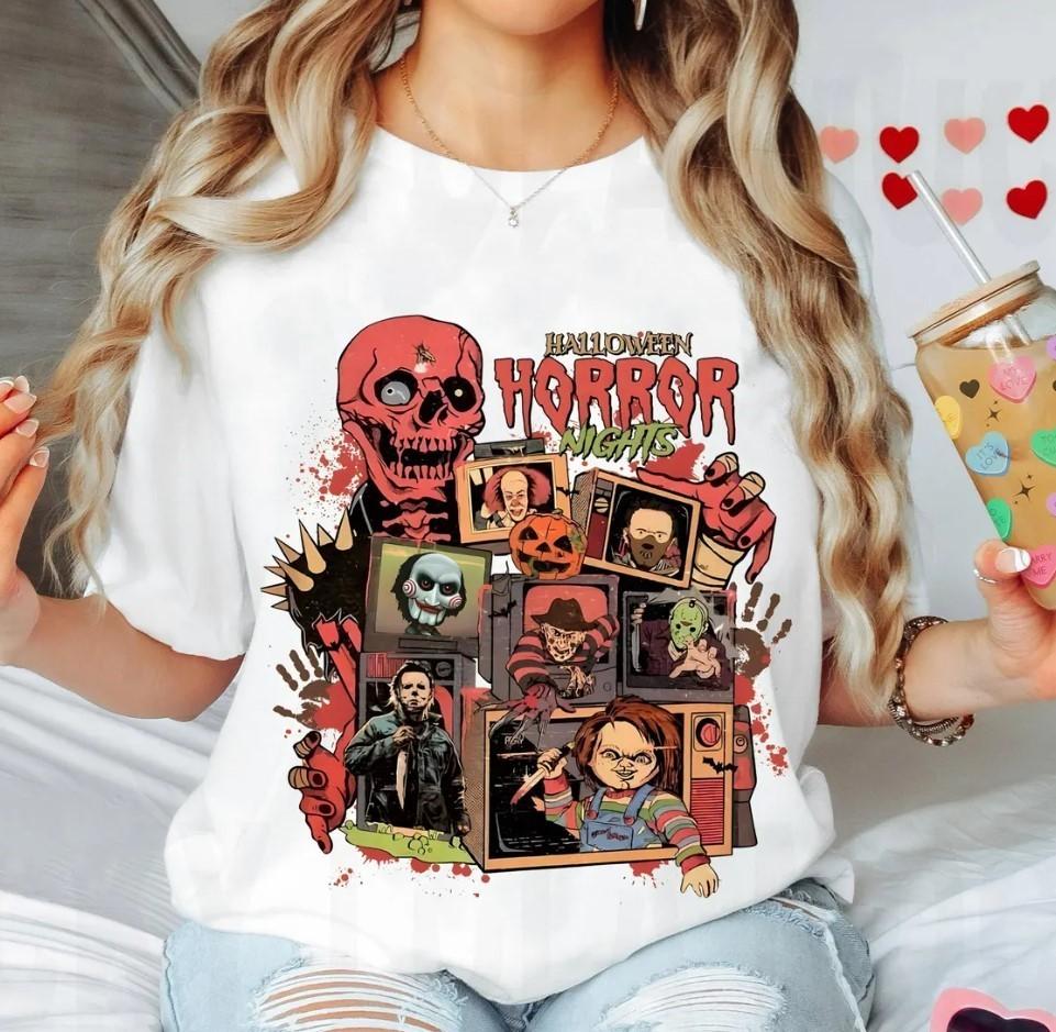 Vintage Horror Night Comfort Colors Shirt Retro 90s Halloween Movies Halloween XXXXL