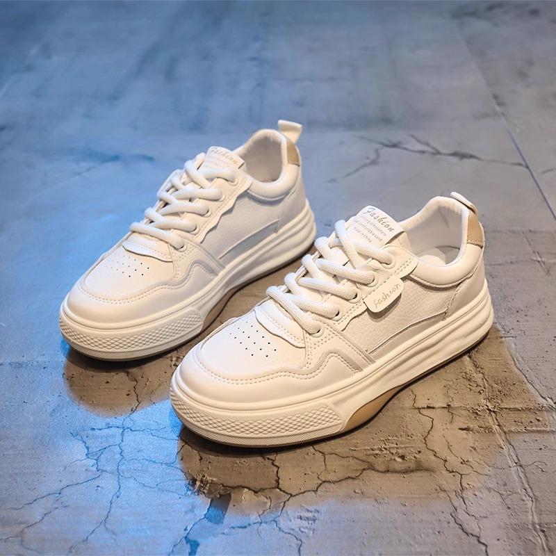 Platform-soled little white shoes women's new autumn lace-up breathable versatile women's shoes student leisure sports board shoes