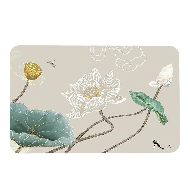 New Chinese Doormat Entry Door Carpet Toilet Household Mat Diatom Mud Non-slip Quick Dry Absorbent Foot Mat