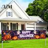 Indoor Wall Hanging Decor Halloween Fence Banner, 118 x 20 Inch Large Yard Sign Banner Flag, Scary Script Killing Game Decorations Party Backdrop