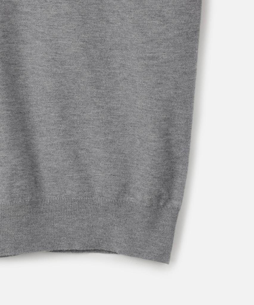 247SERIES Fine Ribbed V-Neck 12Gg Knit Melange Gray
