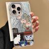 Luxury Black Cat  Flower Phone Cases Phone Case for Iphone 16 14 15 Plus 13 Pro Max 7 16e Cute Girls Shell Silicone Back Cover