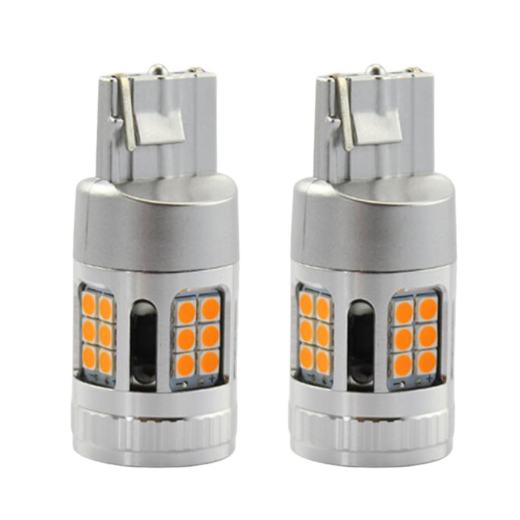 RiNan. LED žárovka blinkru T20, Jednopólová, Oranžová, Vysoká ochrana proti blikání, Vestavěný rezistor, Vybavená