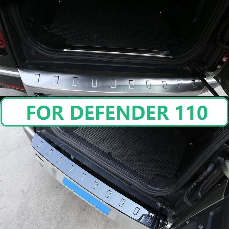 Stainless Steel For Land Rover Defender 110 -2024 External Rear Bumper Guard Plate Protect Cover Accessories Black and Silve