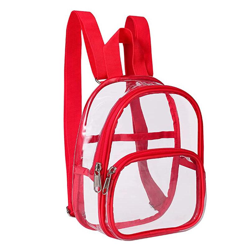 

PVC Transparent Backpack Mini Portable Student School Bag Outdoor Stadium Visible Backpack Mochilas Para Mujer Drop Shipping 22.8x19x7 cm красный