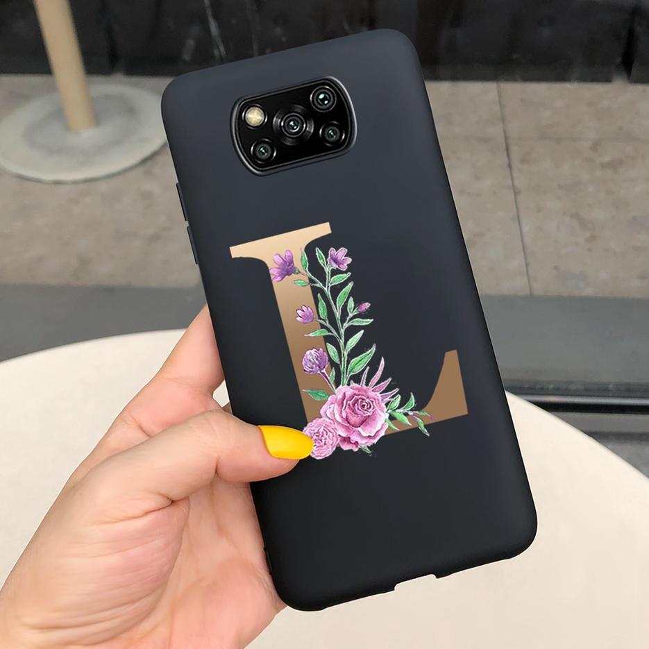 For Xiaomi Poco X3 NFC Case Soft Silicone TPU Cute Letter Back Cover For Xiaomi Poco X3 Pro Bumper PoxoX3 NFC Phone Cases 6.67''