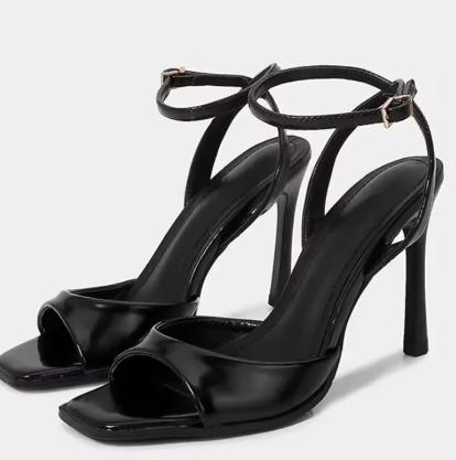 Black String Bead Decoration Pumps Women Sexy Pointed Toe Slingbacks High Heels for Ladies Elegant Dress Shoes Heeled Sandals