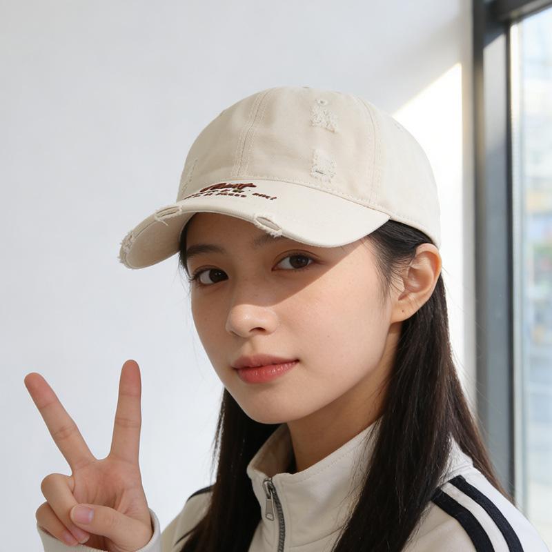 Baseball cap women s spring and summer new letter visor face small versatile cap M(56-58cm)