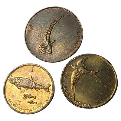 G16 Three Group Animal Coins, Slovenia Minor Flaws, Foreign Currency Coins