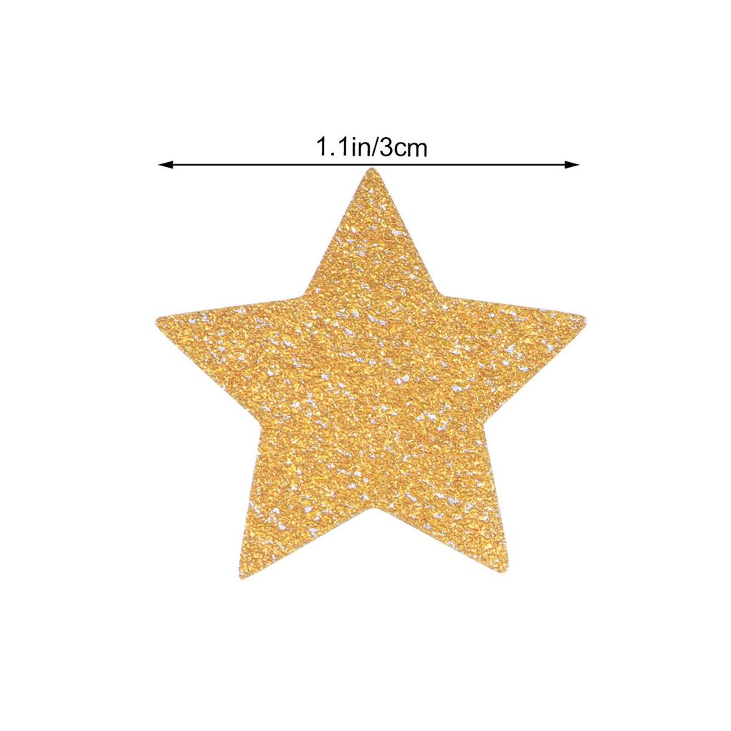 100 st Glittrande Stjärnkonfetti Hårt Papper Ingen Glittrande Fall Delikat Form för Årsdag Alla Hjärtans Dag Fest Guld