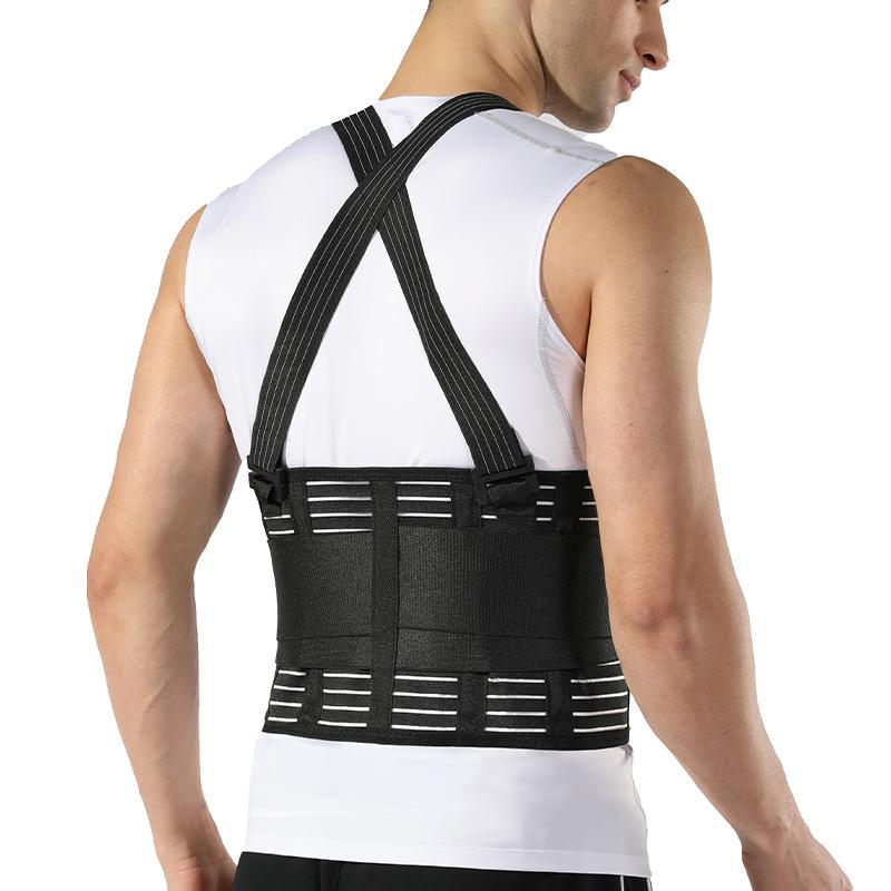 

Vbosi 1 Pc Unisex Adjustable Back Support Waist Band With Removable Shoulder Straps For Heavy Work For Men Women M