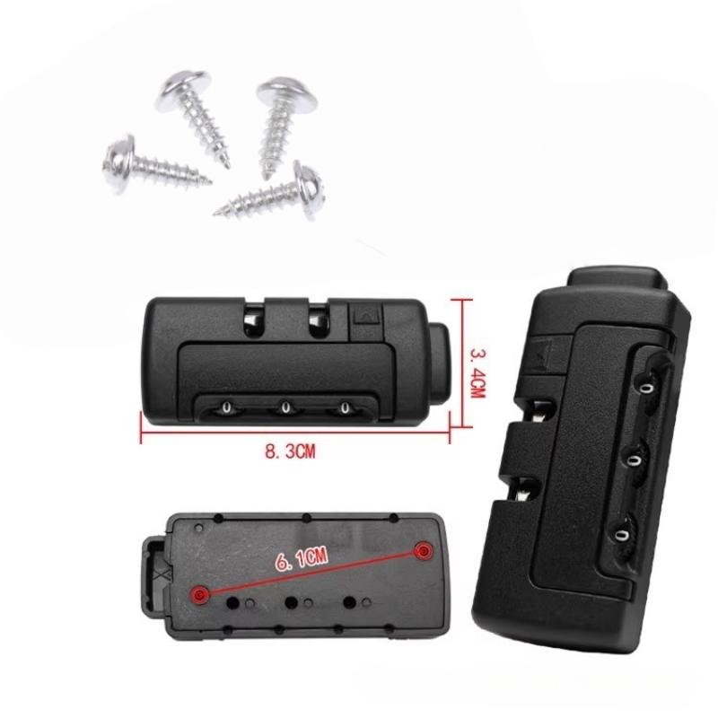 2Sets 3 Digits Luggage Lock Zinc Alloy Lock Catch Plastic Frosted Appearance Suitcase Password Security Lock With Screws