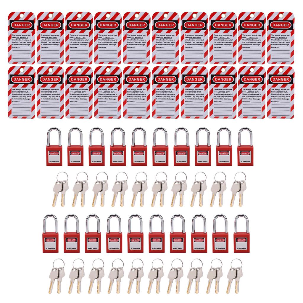 Electrical Lockout Tagout Kit with Safety Padlocks Keys Loto Tags for Industrial Chemical Electric Power
