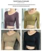 Women's Long Sleeve Yoga Top with Chest Pads - Quick-Drying, Tight-Fitting, Beautiful Back Design for Dance, Running, and Fitness.