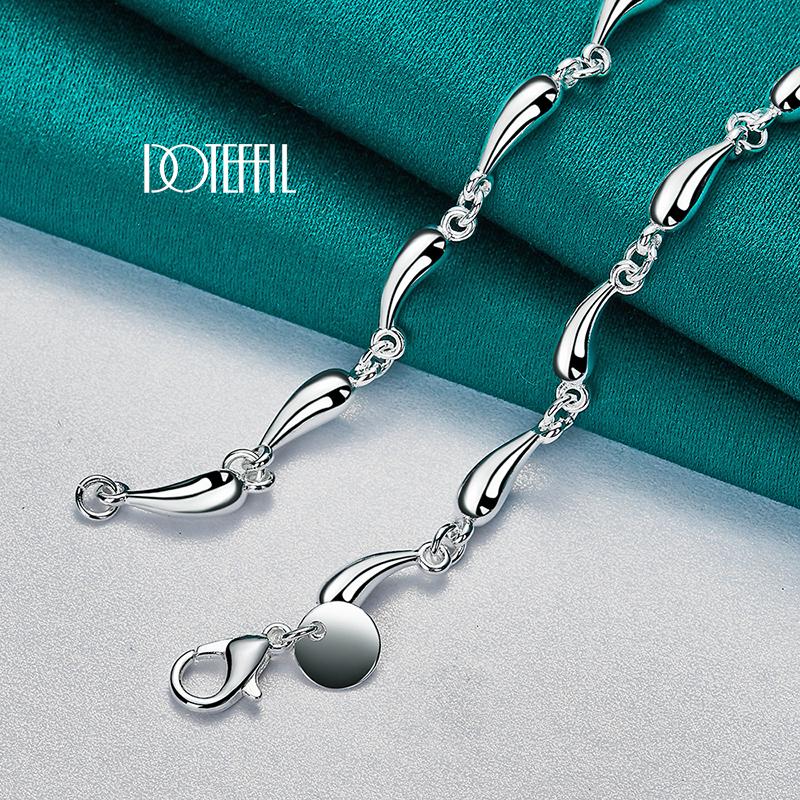 Water Drop Necklace Silver Gift Fashion Jewelry