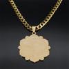 Buddhist Scripture Mantra Om Mani Padme Hum Necklace for Men Women Stainless Steel Gold Color Necklaces Jewelry Gifts N2665-1S05