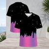 Men s Plus Size V Neck Short Sleeve White T Shirt Black Polka Dot Printed Pullover Straight Hem