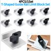 4PCS/1Set Silver Short Stop Kit with Knobs Bi-Directional Stop Kit Wear Resist Bench Top Jig for Woodworking Sanding & Routing