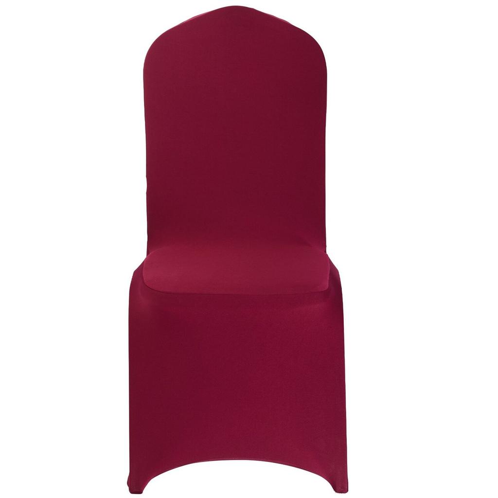 50 Pcs Burgundy Chair Covers, Polyester Spandex Chair Cover, Stretch Slipcovers for Wedding Party Dining Banquet Flat-Front Chair Covers, Fits Chair