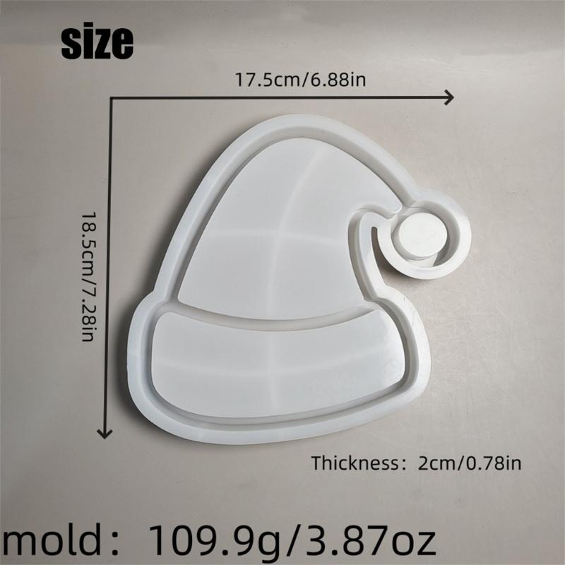 Silicone Molds Resin Trays Moulds Christmas Hat Shape Silicone Plates Moulds Silicone Texture Crafting Moulds for Craft