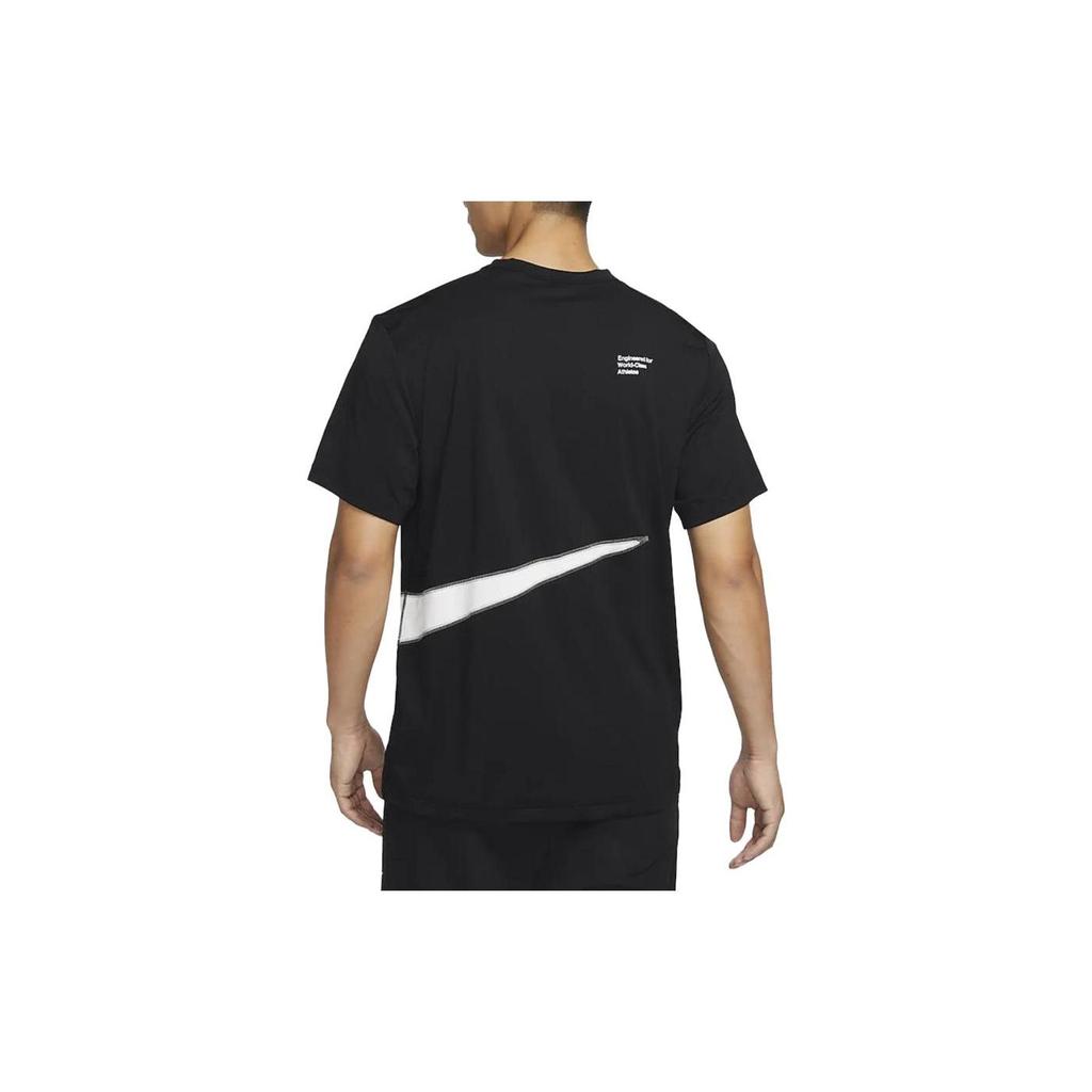 Nike T Shirts Men's Black/White Crew Neck Moderate Straight Fit FB8580-010