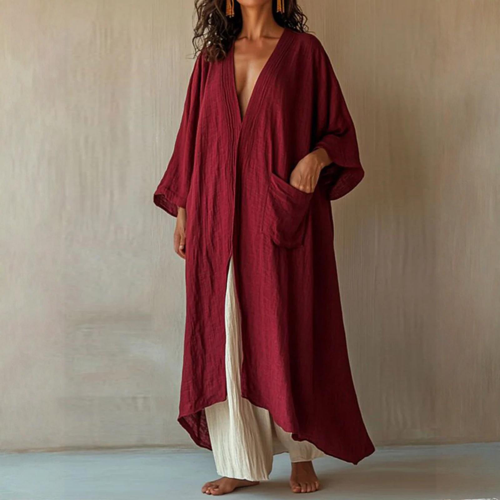 

Womens Tops Long Length Sleeve Casual Blouses V-Neck T Shirts Summer Clothes XL винний