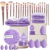 Premium 49-Piece Makeup Brushes Set Synthetic Bristles Wood Handles Travel-Friendly Face Eyes Application Includes 30 Brushes +
