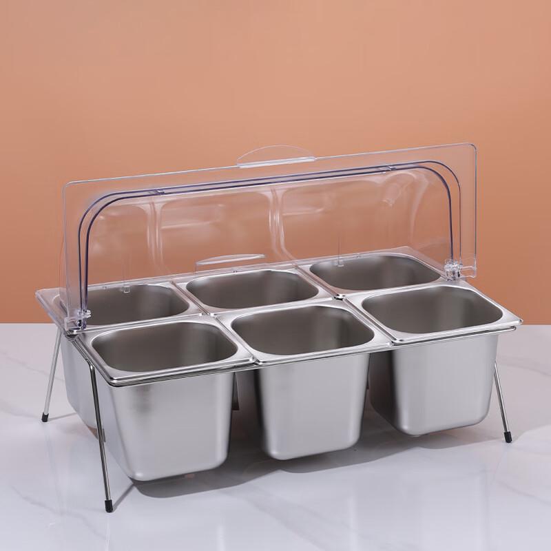 Commercial Transparent Flip-Lid Ingredient Dispenser