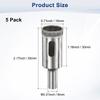 5pcs Diamond Hole Saw Drill Bit 3-18mm Glass Drill Bit for Ceramic/Marble/Granite Stone/Bottles/Tile Cutting [Silver Tone]