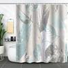 Waterproof Shower Curtain 3D Printing Tropical Jungle Plant Leaves Flowering Season Polyester Shower Curtain Free Hook