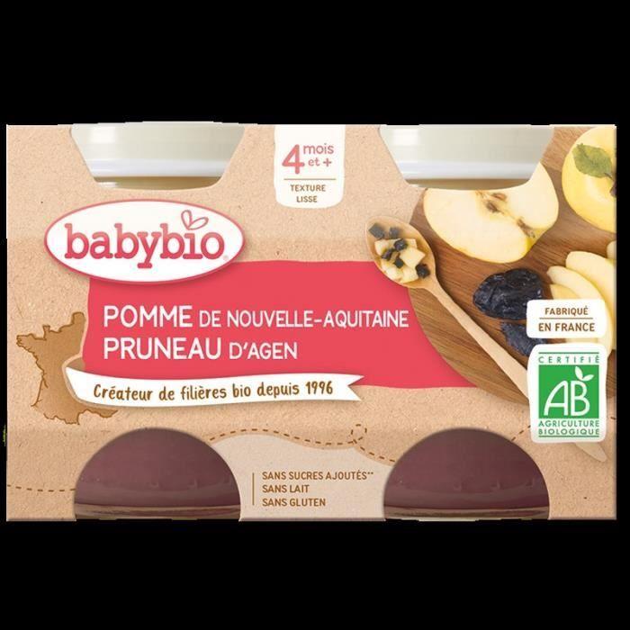 Babybio - Baby Pot Apple Prune - Organic - 2x130g - From 4 Months
